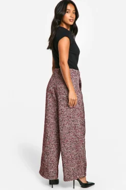 Pantalon en imitation laine à chevrons Petite