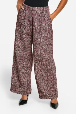 Pantalon en imitation laine à chevrons Petite