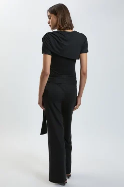 KarenMillen Pantalon En Jersey De Viscose À Taille Nouée<Femme Pantalons|Ensembles