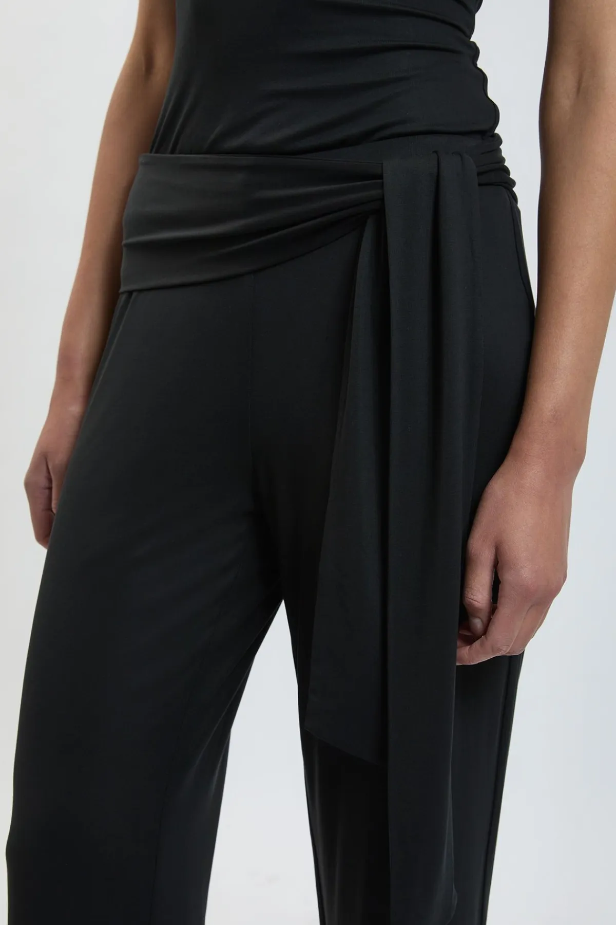 KarenMillen Pantalon En Jersey De Viscose À Taille Nouée<Femme Pantalons|Ensembles