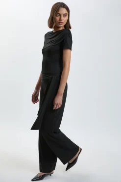 KarenMillen Pantalon En Jersey De Viscose À Taille Nouée<Femme Pantalons|Ensembles