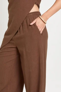Pantalon En Lin Avec Taille À Cordon Coulissant