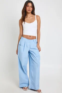 Pantalon En Popeline Avec Détail De Ceinture Boxer