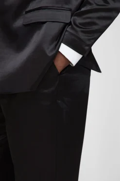 boohooMAN Pantalon en satin à haute brillance, coupe décontractée<Homme Costumes Et Tenues Formelles