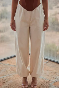 boohoo Pantalon En Sergé À Chevilles Élastiquées<Femme Pantalons