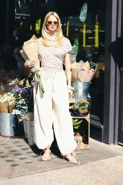 boohoo Pantalon En Sergé À Chevilles Élastiquées<Femme Pantalons