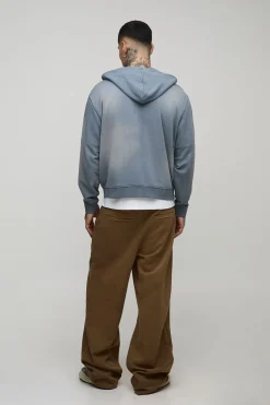 boohooMAN Pantalon en sergé délavé, coupe ample pour hommes de grande taille, avec ceinture moitié-moitié<Homme Pantalons Tall|Tout Afficher