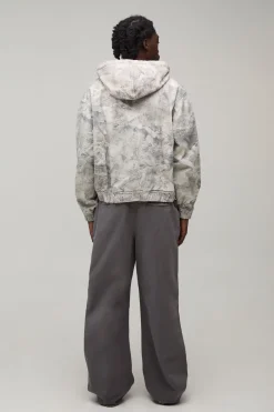 boohooMAN Pantalon en sergé délavé à coupe ample avec ceinture moitié-moitié<Homme Tout Afficher|Pantalons Grande Taille