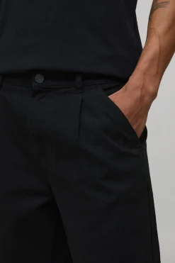 Pantalon en sergé délavé à coupe décontractée avec ceinture bicolore