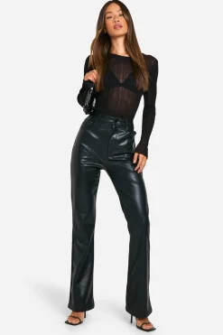 Pantalon en synthétique à jambes évasées