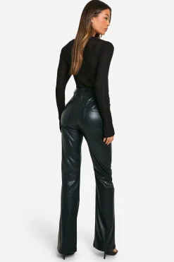 Pantalon en synthétique à jambes évasées