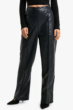 boohoo Pantalon en synthétique pour petite à jambe droite<Femme Pantalons|Tailleurs