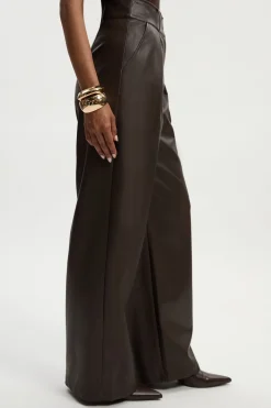KarenMillen Pantalon en synthétique à taille haute et jambes larges<Femme Pantalons