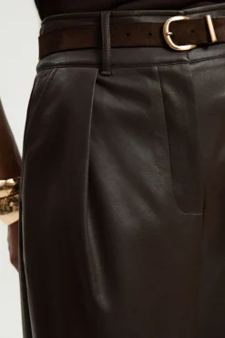 KarenMillen Pantalon en synthétique à taille haute et jambes larges<Femme Pantalons