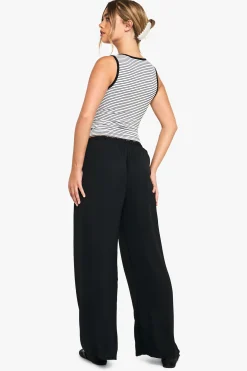 Pantalon en tissu tissé à taille nouée et jambe large