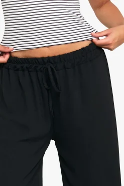 Pantalon en tissu tissé à taille nouée et jambe large