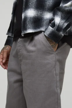 boohooMAN Pantalon en twill lavé, coupe décontractée longue, à ceinture bicolore<Homme Pantalons Tall|Tout Afficher