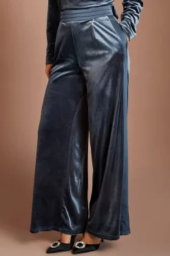Coast Pantalon En Velours Avec Ceinture En Satin<Femme Pantalons|Satin Et Dentelle
