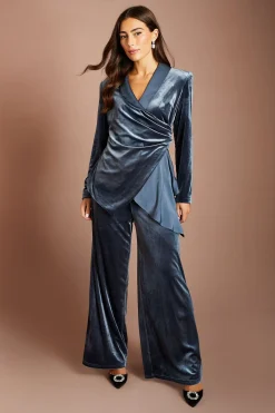 Coast Pantalon En Velours Avec Ceinture En Satin<Femme Pantalons|Satin Et Dentelle