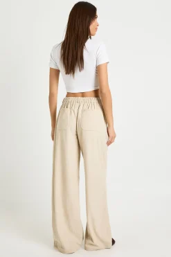 Pantalon en velours côtelé à jambes larges