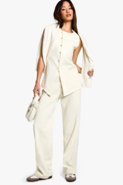 boohoo Pantalon En Velours Côtelé À Jambes Larges Coupe Longue<Femme Pantalons