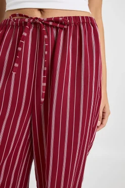 boohoo Pantalon à fines rayures, jambe large avec taille à cordon<Femme Pantalons|Looks De Rentrée