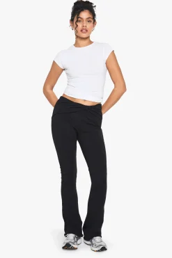 Pantalon flare twist en jersey modal double couche