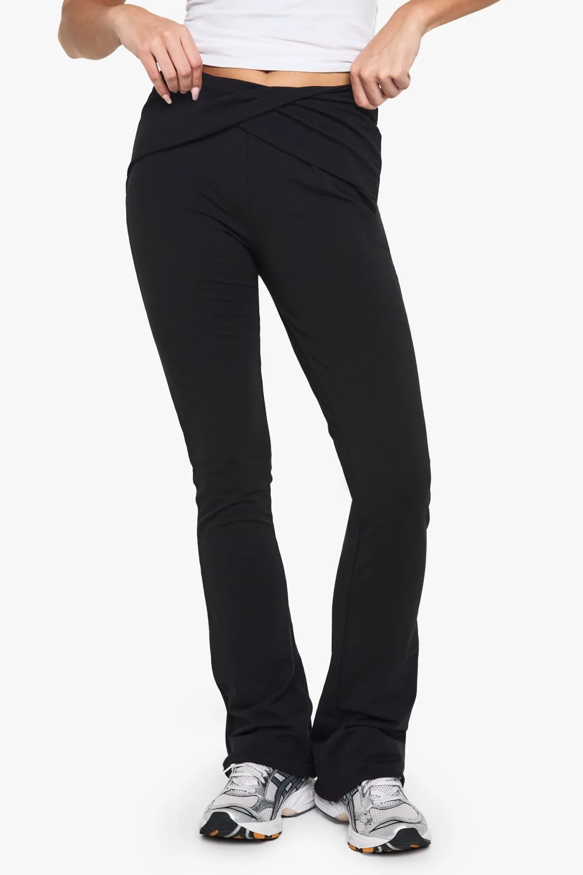 Pantalon flare twist en jersey modal double couche