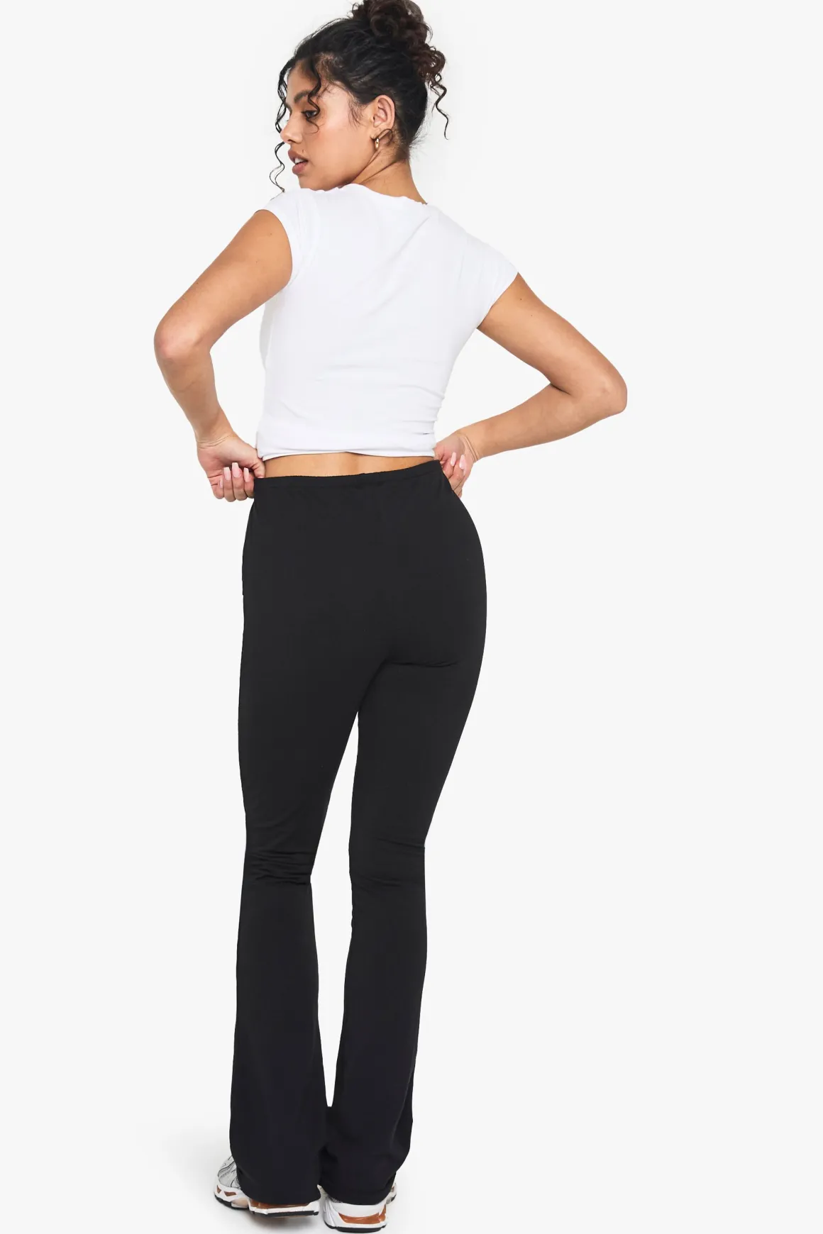 Pantalon flare twist en jersey modal double couche