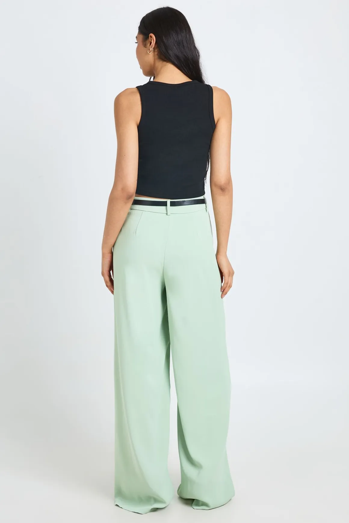 Pantalon Fluide À Jambes Larges Avec Ceinture Tall