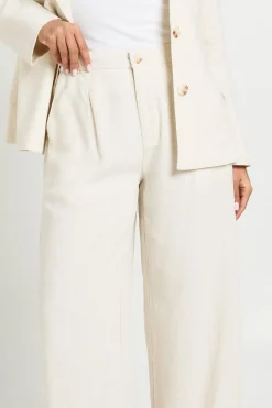 boohoo Pantalon Fluide Tailleur À Jambes Larges Aspect Lin Chiné<Femme Pantalons|Tailleurs