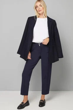 Pantalon Fuselé Chic Petite Taille Marine