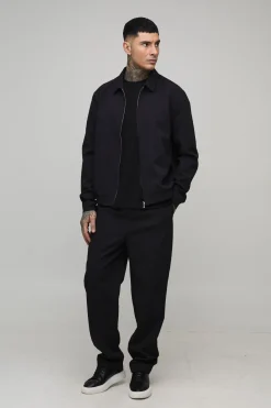 Pantalon Fuselé Taille Haute à Cordon en Seersucker Tissé Texturé