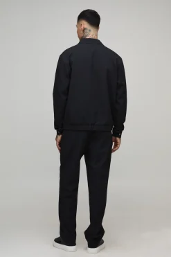 Pantalon Fuselé Taille Haute à Cordon en Seersucker Tissé Texturé