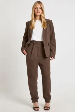 Pantalon Fuselé Taille Haute Coupe Ajustée Petite