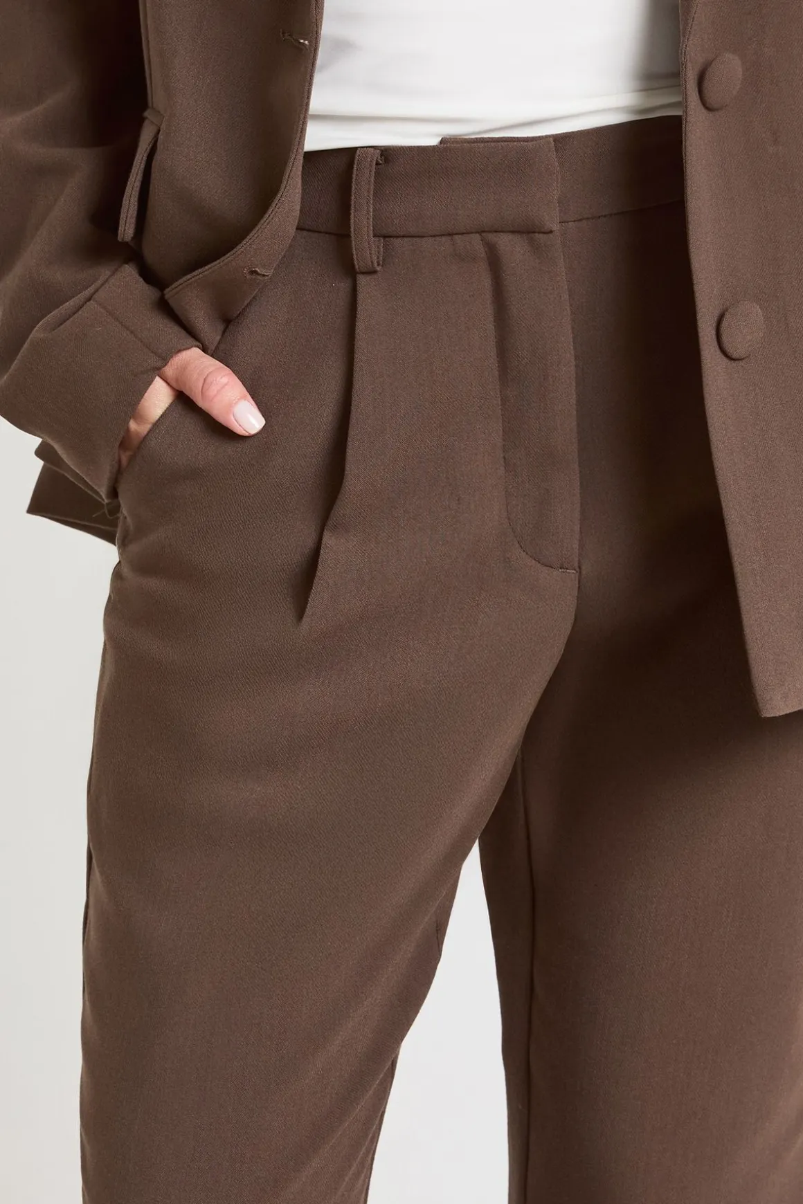 Pantalon Fuselé Taille Haute Coupe Ajustée Petite