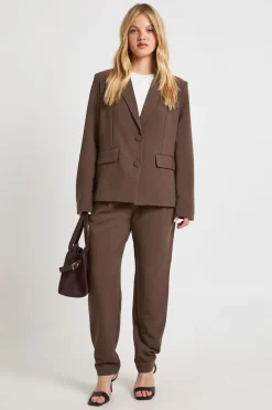 Pantalon Fuselé Taille Haute Coupe Ajustée Petite