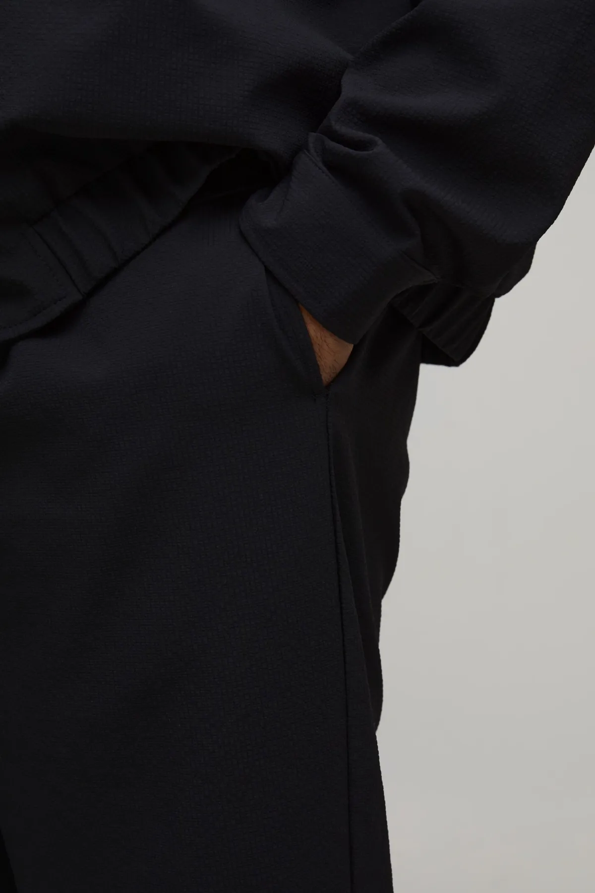 boohooMAN Pantalon Fuselé à Taille Élastique en Seersucker Tissé Texturé Plus<Homme Tout Afficher|Pantalons Grande Taille