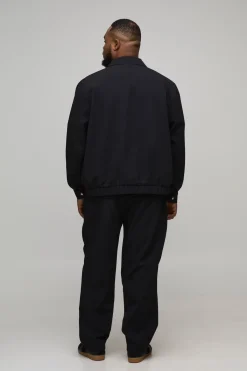boohooMAN Pantalon Fuselé à Taille Élastique en Seersucker Tissé Texturé Plus<Homme Tout Afficher|Pantalons Grande Taille