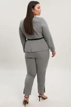 Pantalon Grande Taille Ajusté Chiné Coupe Slim