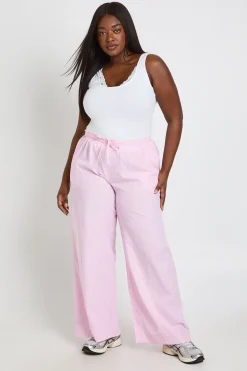 boohoo Pantalon Grande Taille À Bordure En Dentelle<Femme Pantalons|Satin Et Dentelle