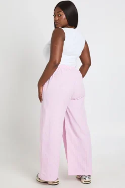 boohoo Pantalon Grande Taille À Bordure En Dentelle<Femme Pantalons|Satin Et Dentelle