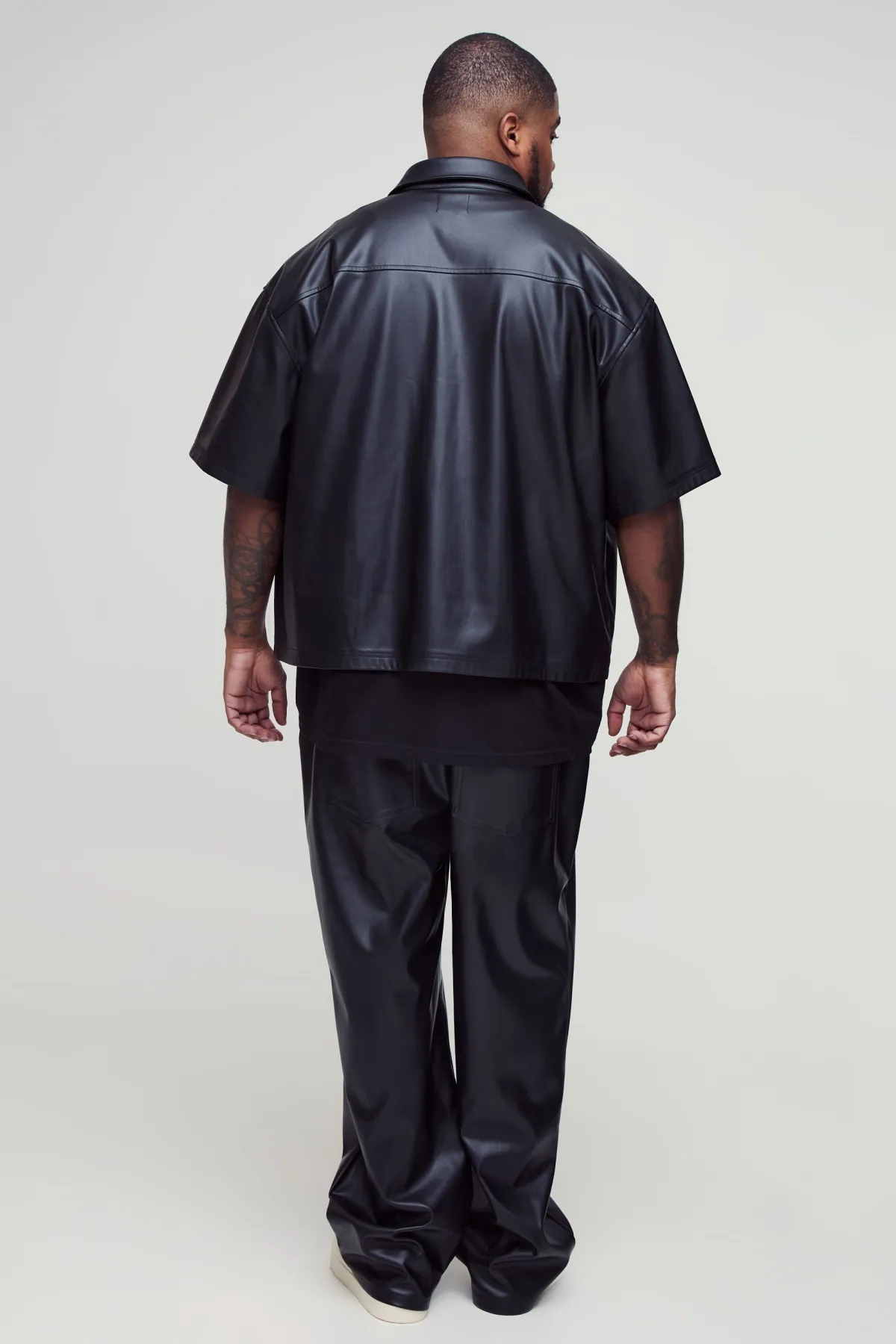 boohooMAN Pantalon Grande Taille Coupe Décontractée Ceinture Fixe avec Empiècements Ouvrier synthétique<Homme Tout Afficher|Pantalons Grande Taille