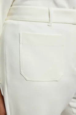 Pantalon Grande Taille Droit Compact Stretch À Poches