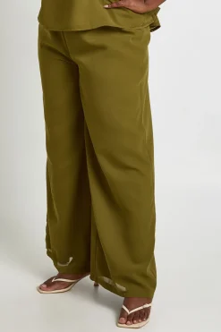 boohoo Pantalon Grande Taille En Mousseline Taille Mi-haute Coupe Évasée<Femme Pantalons