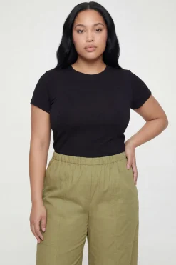 Pantalon Grande Taille En Popeline À Taille Élastiquée Et Coupe Barrel
