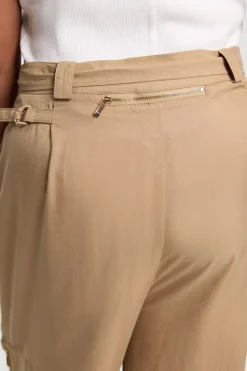 Pantalon Grande Taille En Sergé De Cupro Style Utilitaire