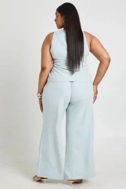 boohoo Pantalon Grande Taille Jambe Large Taille Cordon De Serrage<Femme Pantalons
