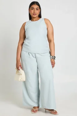 boohoo Pantalon Grande Taille Jambe Large Taille Cordon De Serrage<Femme Pantalons