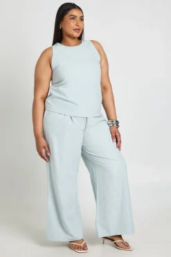 boohoo Pantalon Grande Taille Jambe Large Taille Cordon De Serrage<Femme Pantalons